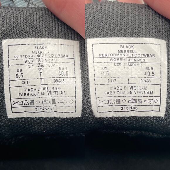 Merrell Avian Light All Black Leather Lace Up Low Top Hiking Sneaker J09488 9.5 - Picture 8 of 8